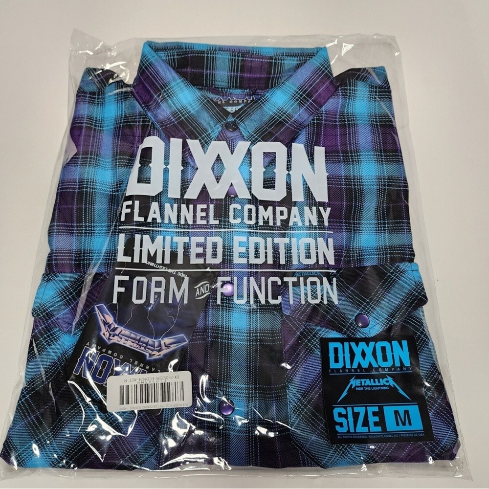 Dixxon Blue and Purple Plaid Ride the Lightning Men's Shirt Men’s M/L